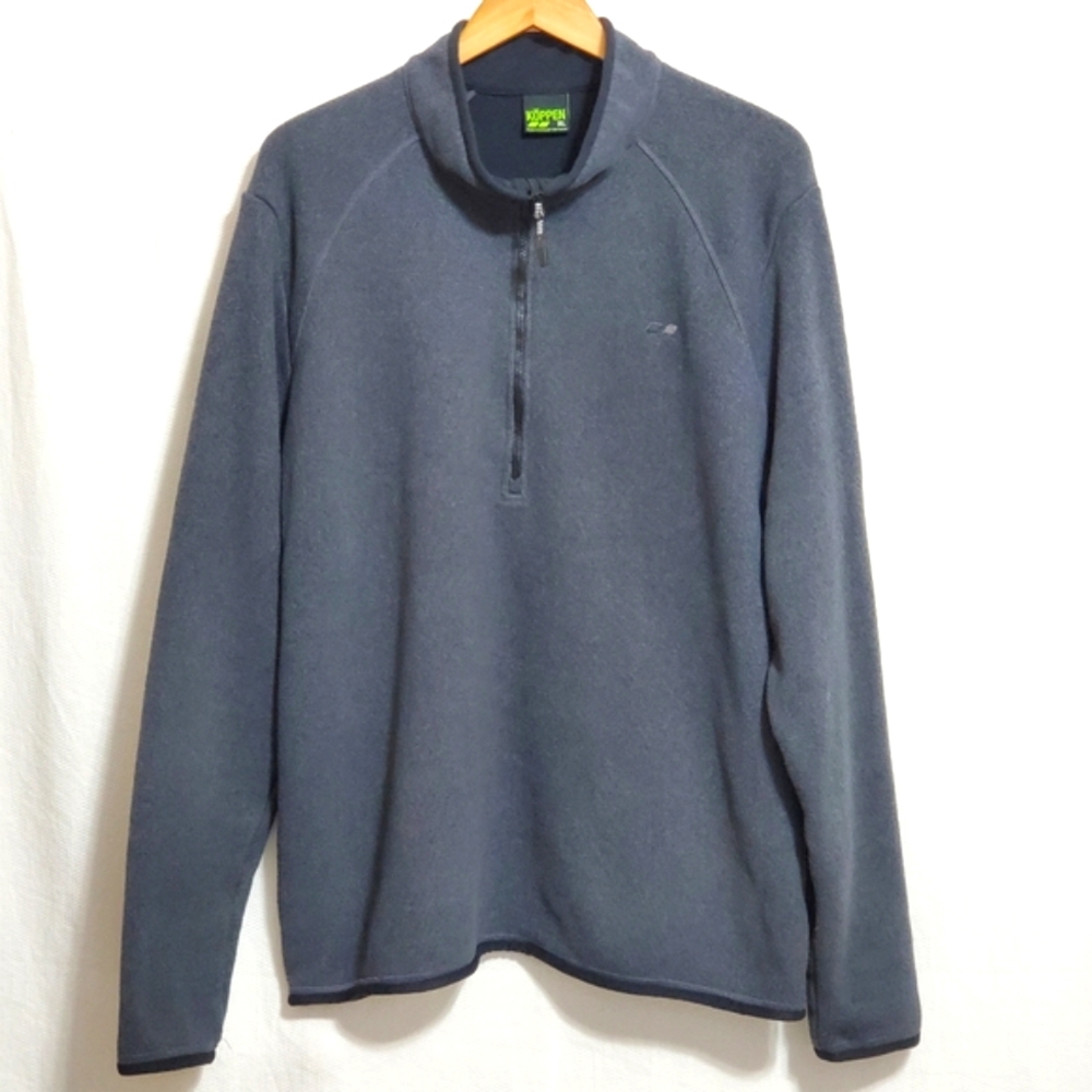 Koppen Half Zip Heavy Knit Fleece Pullover Gray Mens XLarge